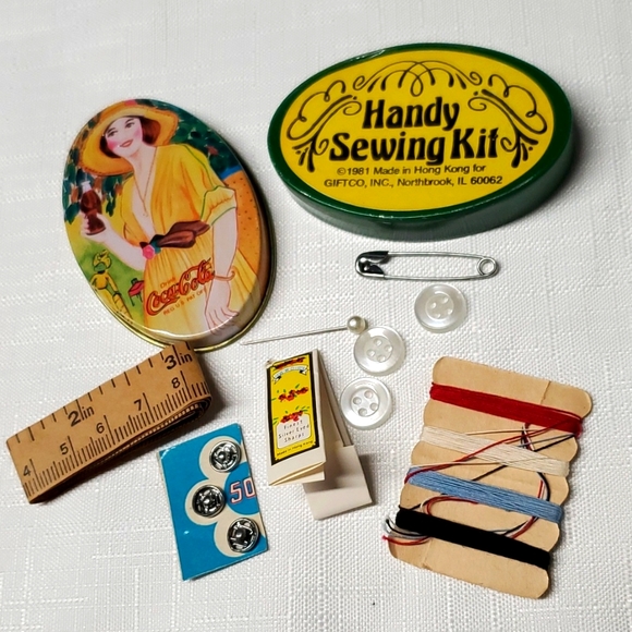 VTG Coca Cola Travel Tin & Sewing Supplies Handy Sewing Kit Retro Collectible - Picture 13 of 16